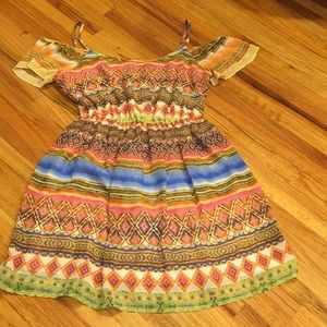 Deb Patterned Cold Shoulder Dress Small